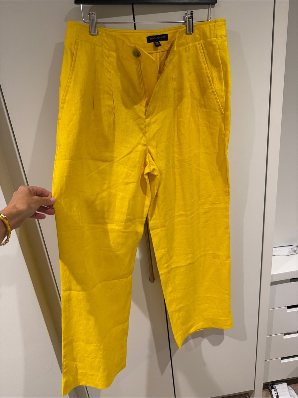 Banana Republic Sunflower Yellow Linen Pants